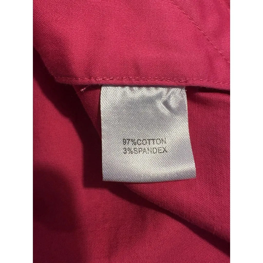 VISION 155 Dillards Hot Pink Sleeveless Button Down Mandarin Collar Y2K Size 6 - Image 7