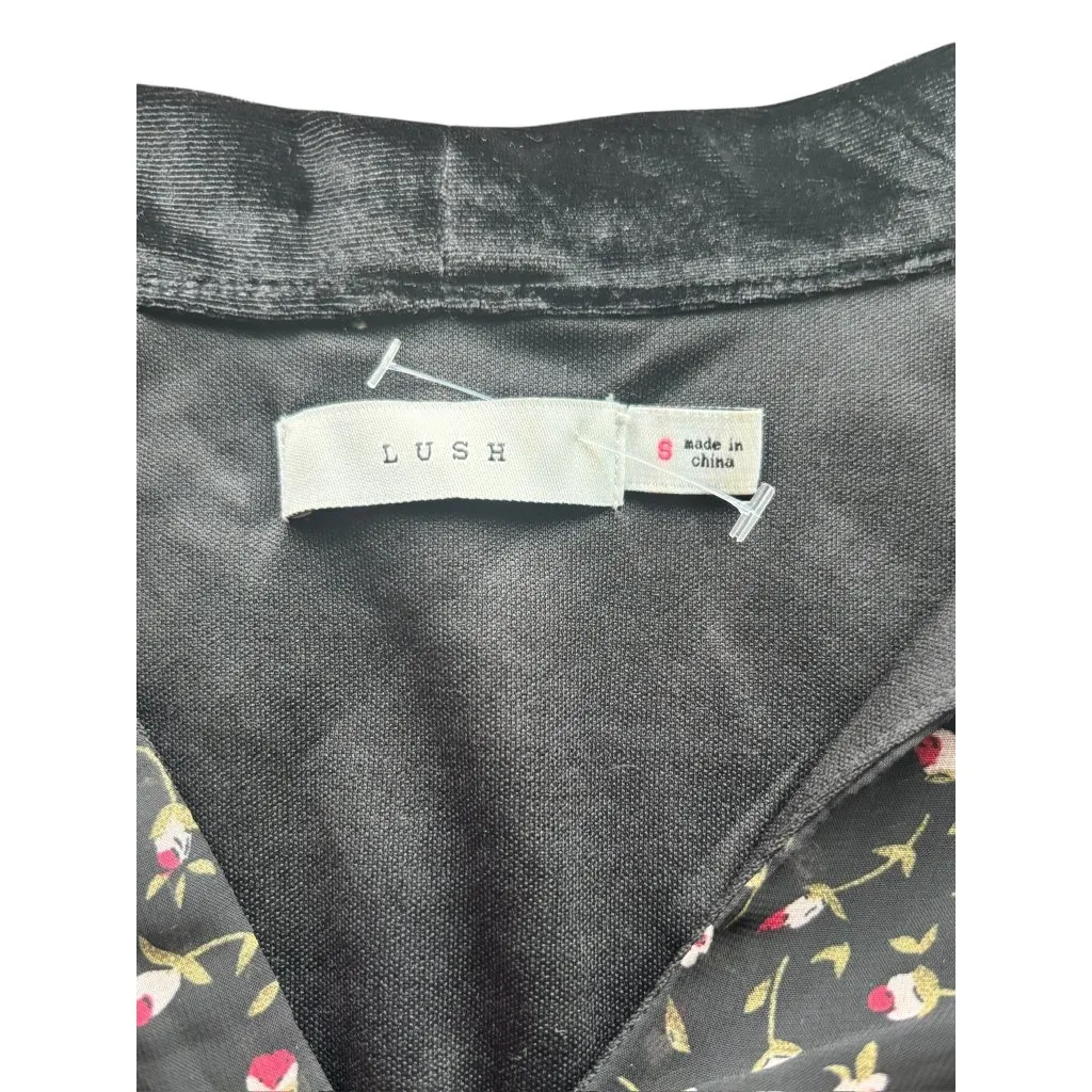 Lush Women's Black Floral Shear Short Dress - Image 4