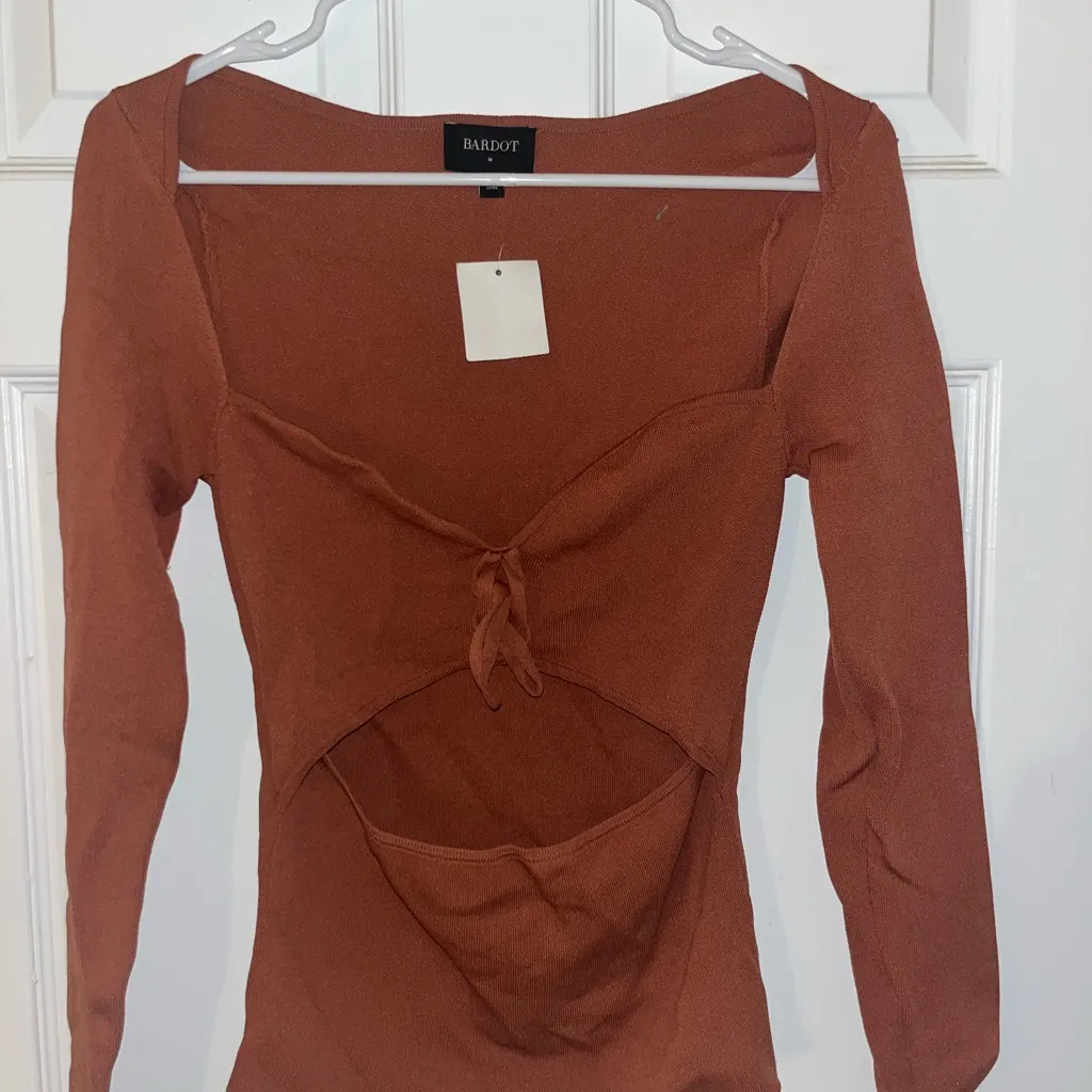 Bardot  Terracotta Long Sleeve Blouse - Image 2