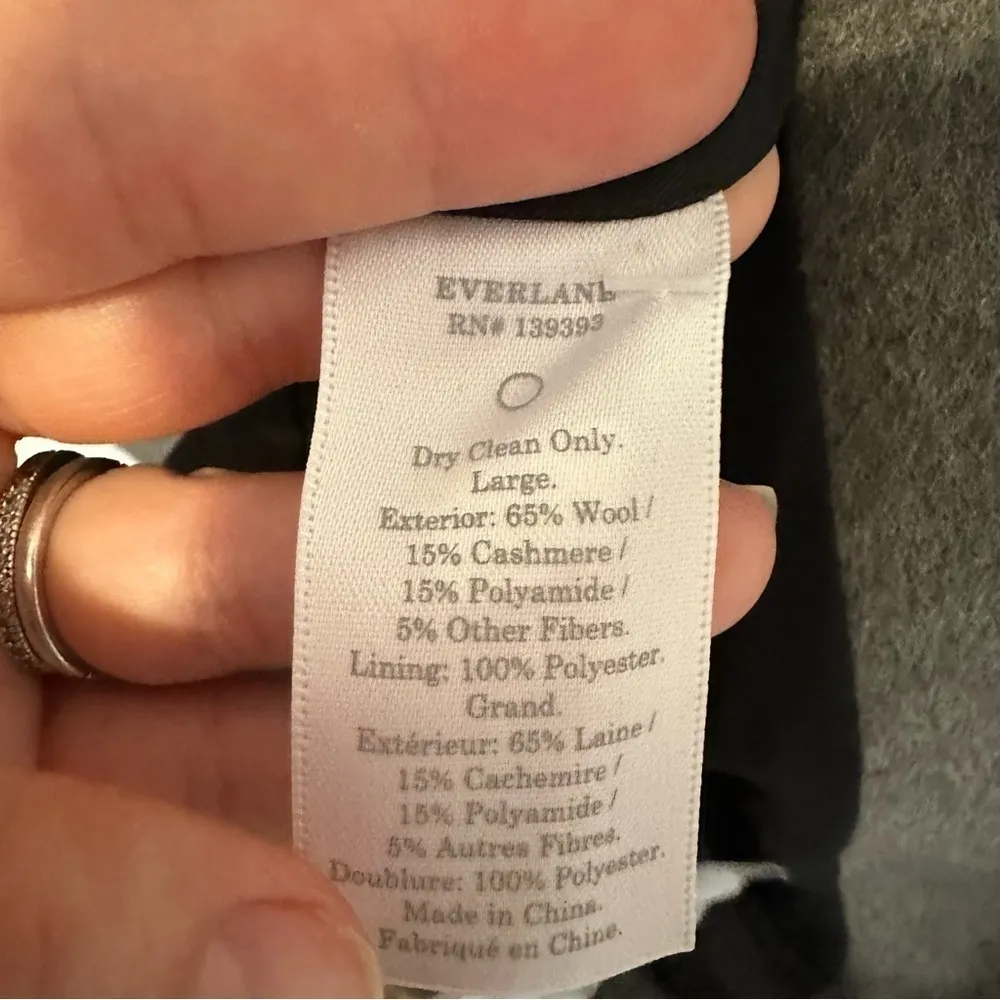 Everlane Wool Cashmere Trench Coat NEW Womens Large Gray - Image 9