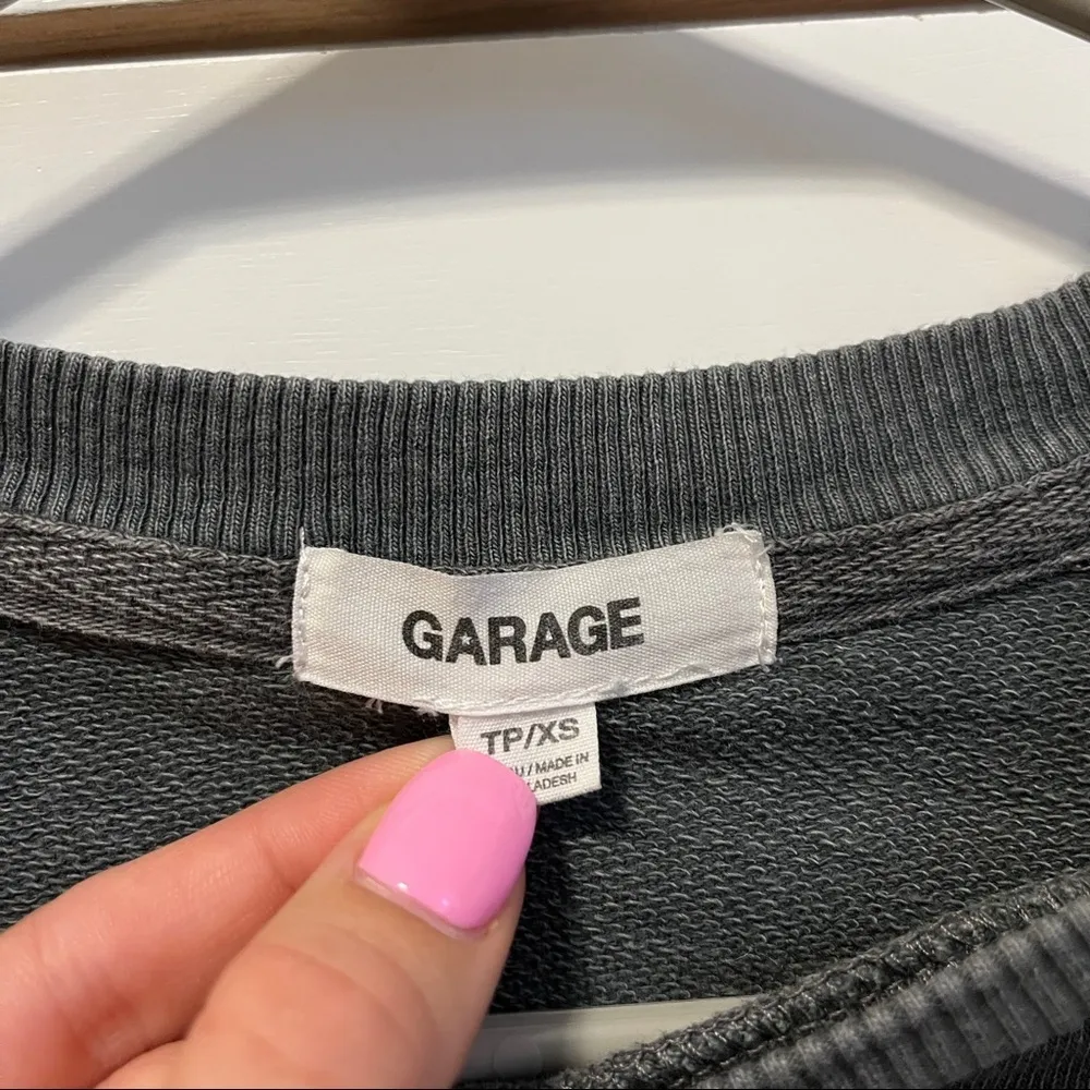 Garage Grey Angel Cropped Crewneck - Image 5