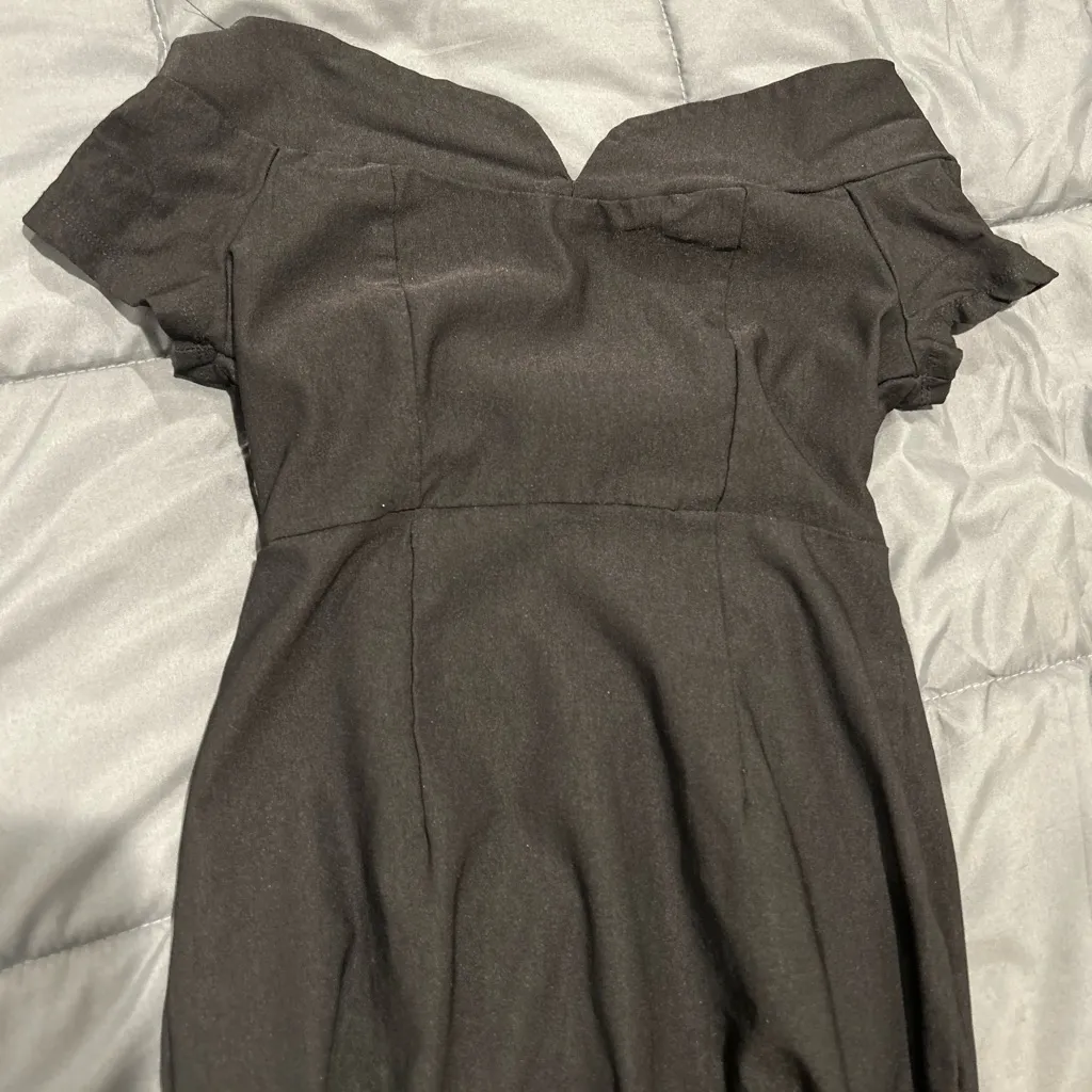 Lulus Off-the-Shoulder Bodycon Mini Dress Black Size Medium - Image 4