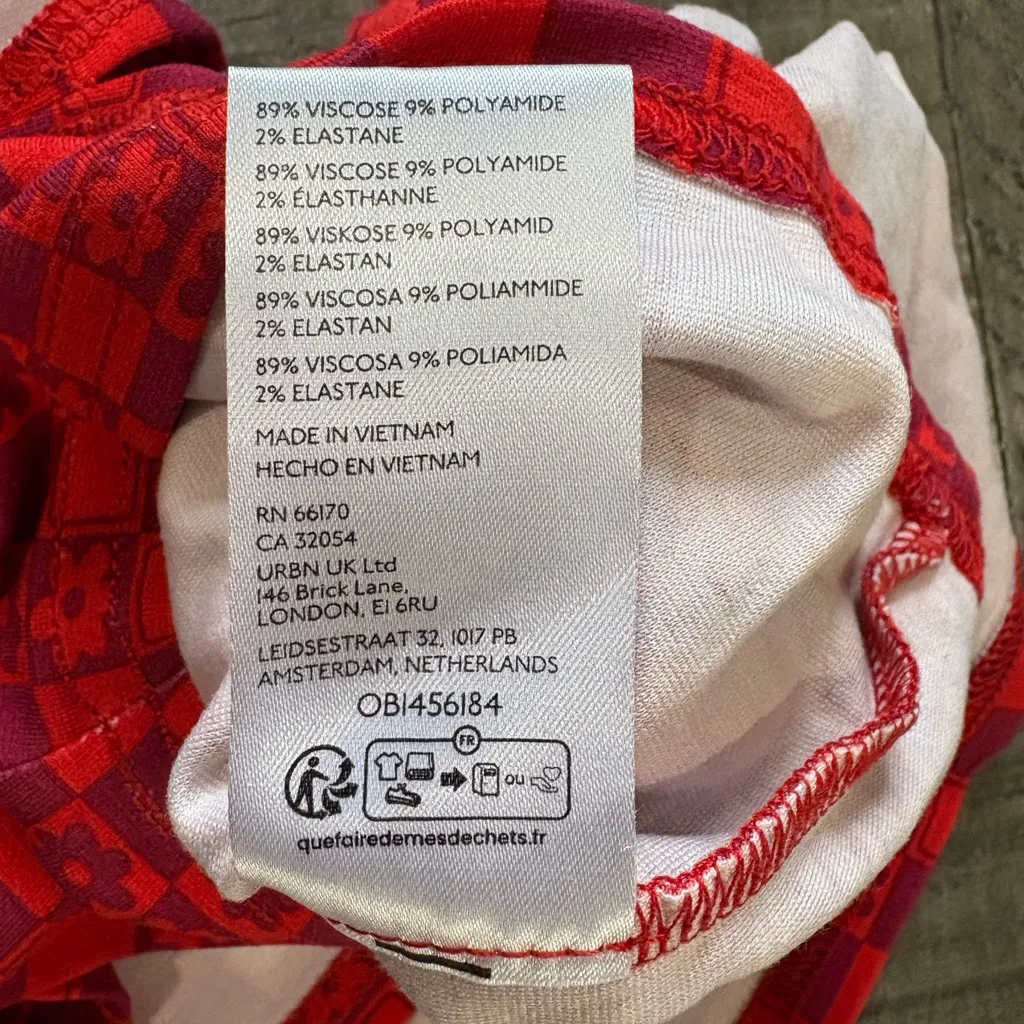 Urban Outfitters Red and Purple‎ Floral Checkered Skirt - Image 5