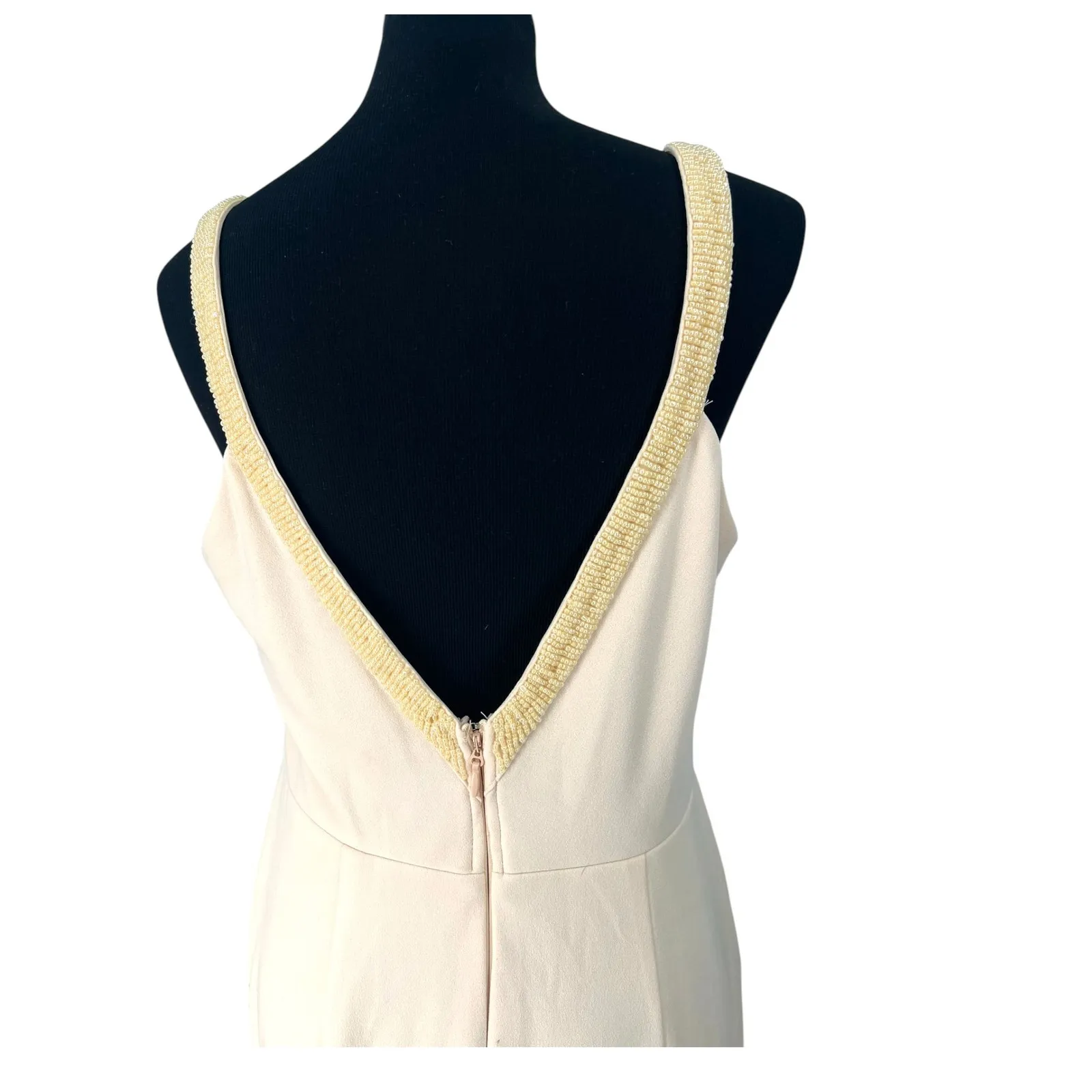 LULU's | XL |  Infinite Glory Maxi Dress Beaded Butter Yellow Long Formal V Neck - Image 5