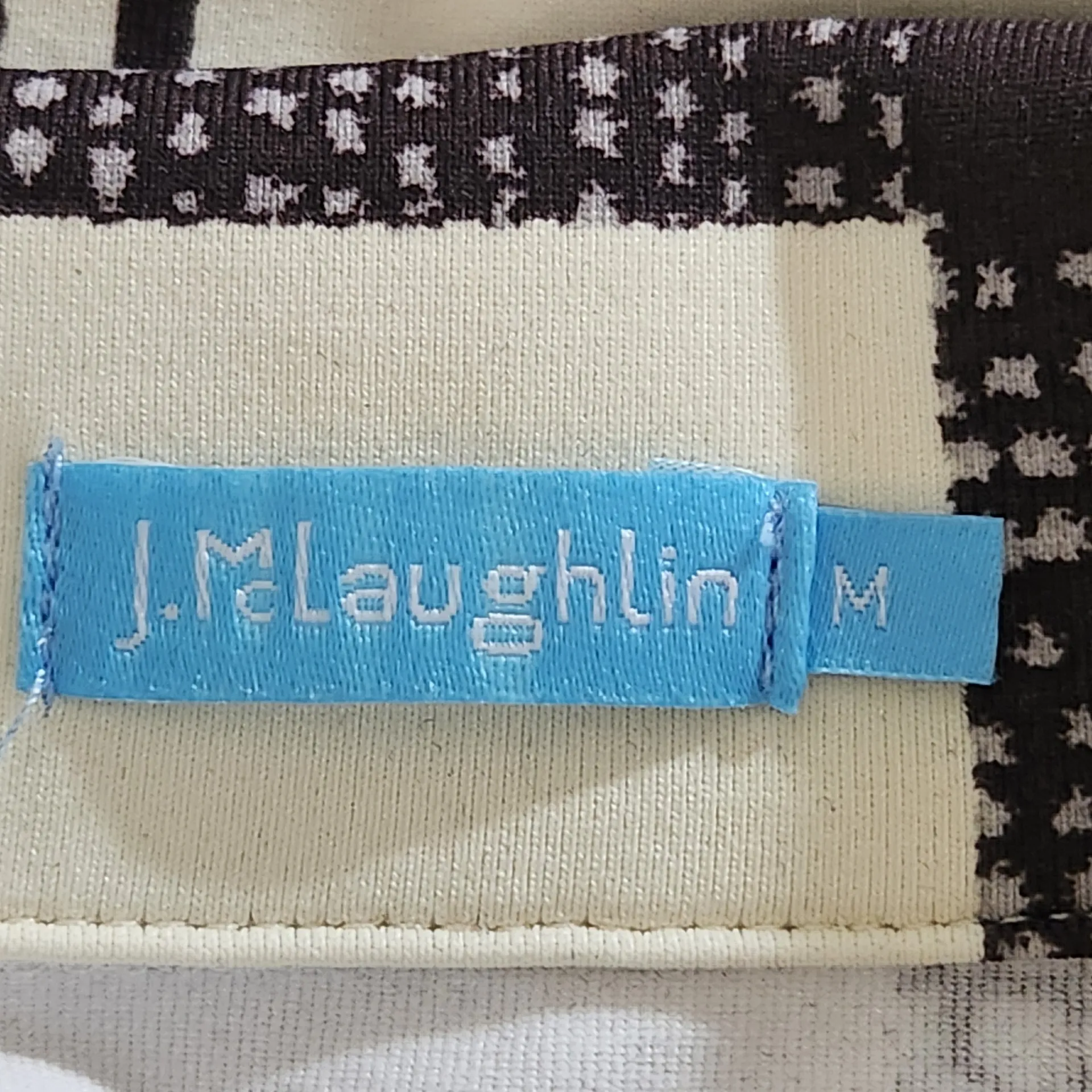 J. McLaughlin Cream Plaid Blouse Size Medium Women's Plaid Top - Image 6