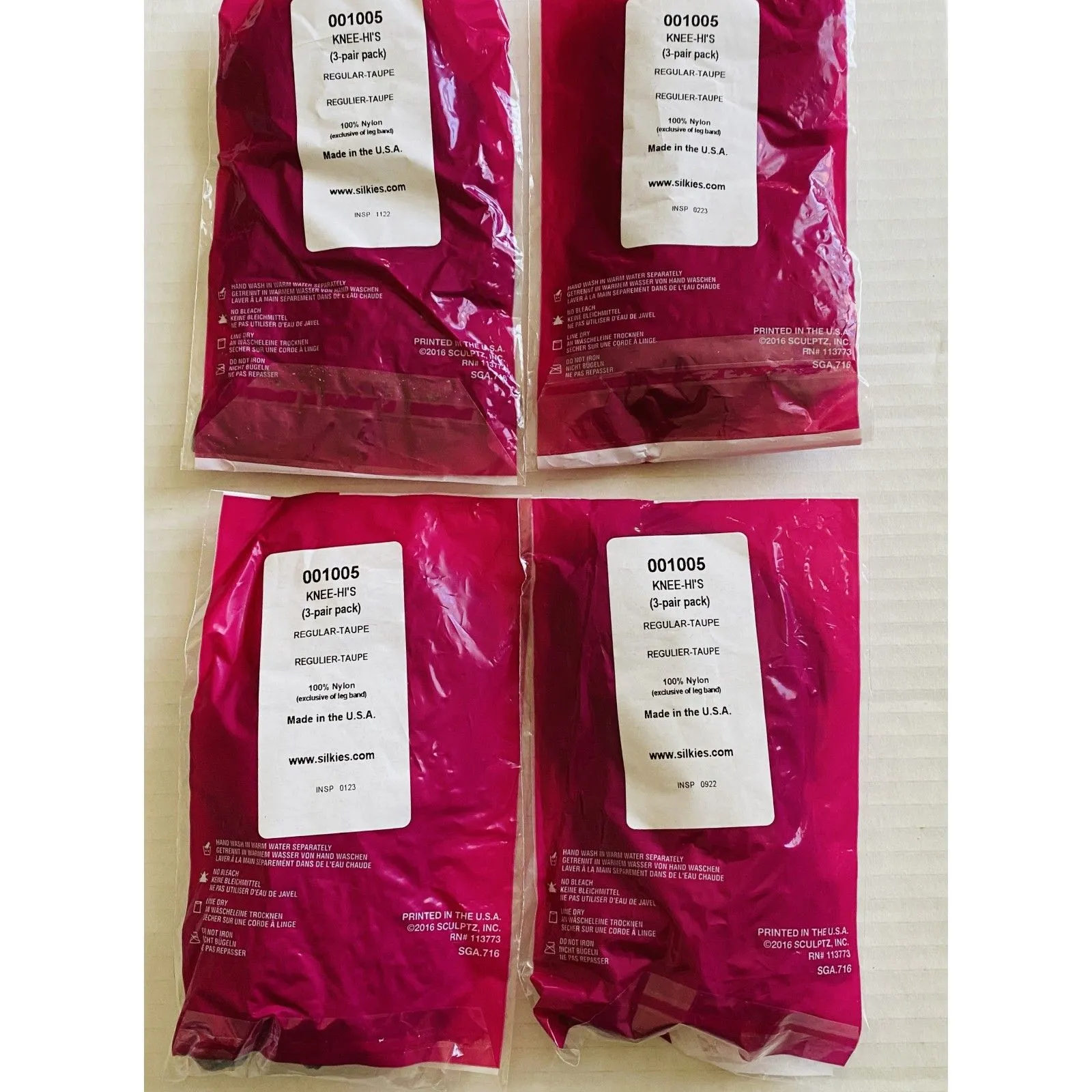 Lot Silkies Taupe Knee Highs 3 Pair Packs Day Sheer Stay Up Nylon Hosiery 001005 Brown - Image 4