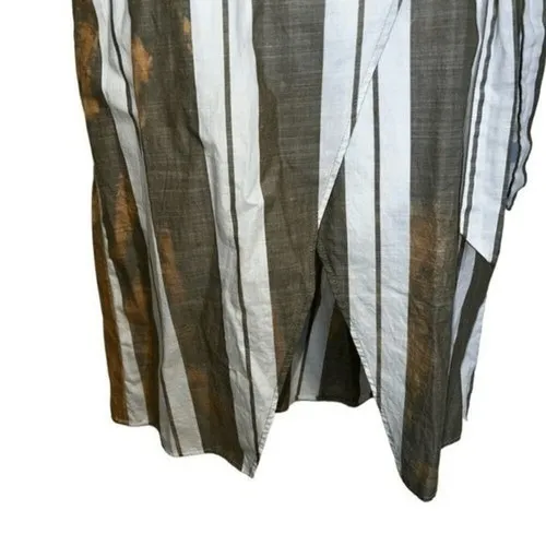 EXPRESS Cut Out  Stripe Color Splashed Faux Wrap‎ Cotton Midi Dress NWOT Size 0 - Image 6