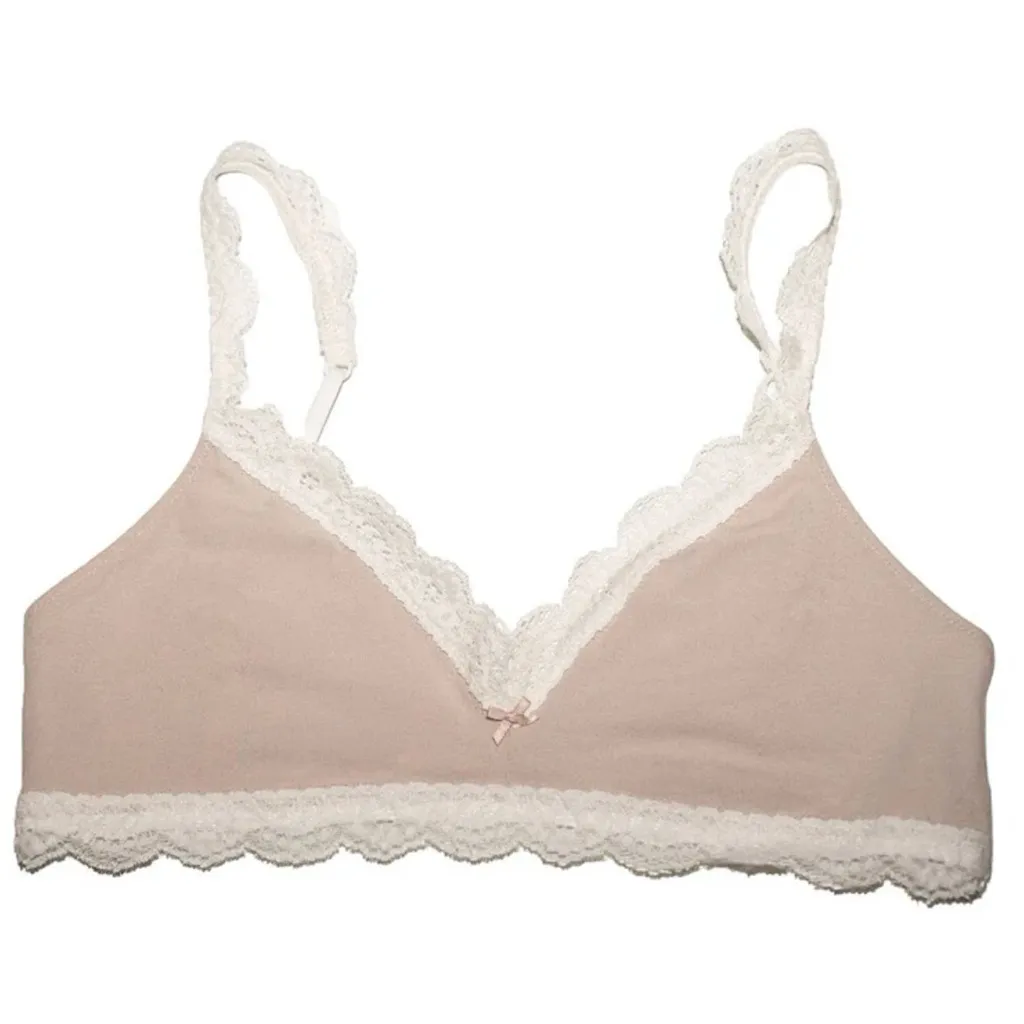 Brandy Melville Cream and white lace bra - Image 8