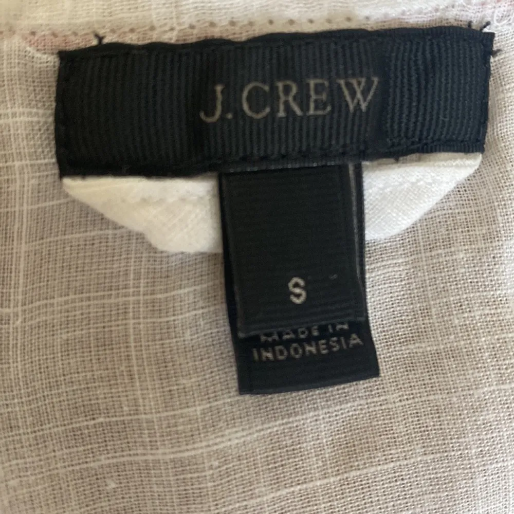 J. Crew white linen blend tie waist v neck coverup dress small - Image 6