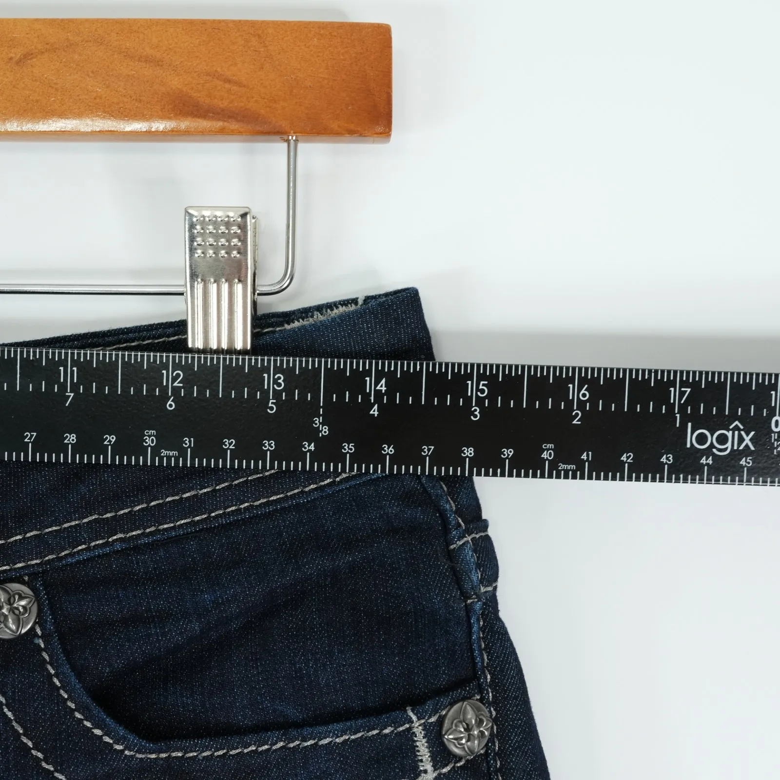 Miss Me Jeans Womens 26 (Fits 29x31.5) Easy Boot Dark Wash Low Rise Y2K Sequin - Image 9