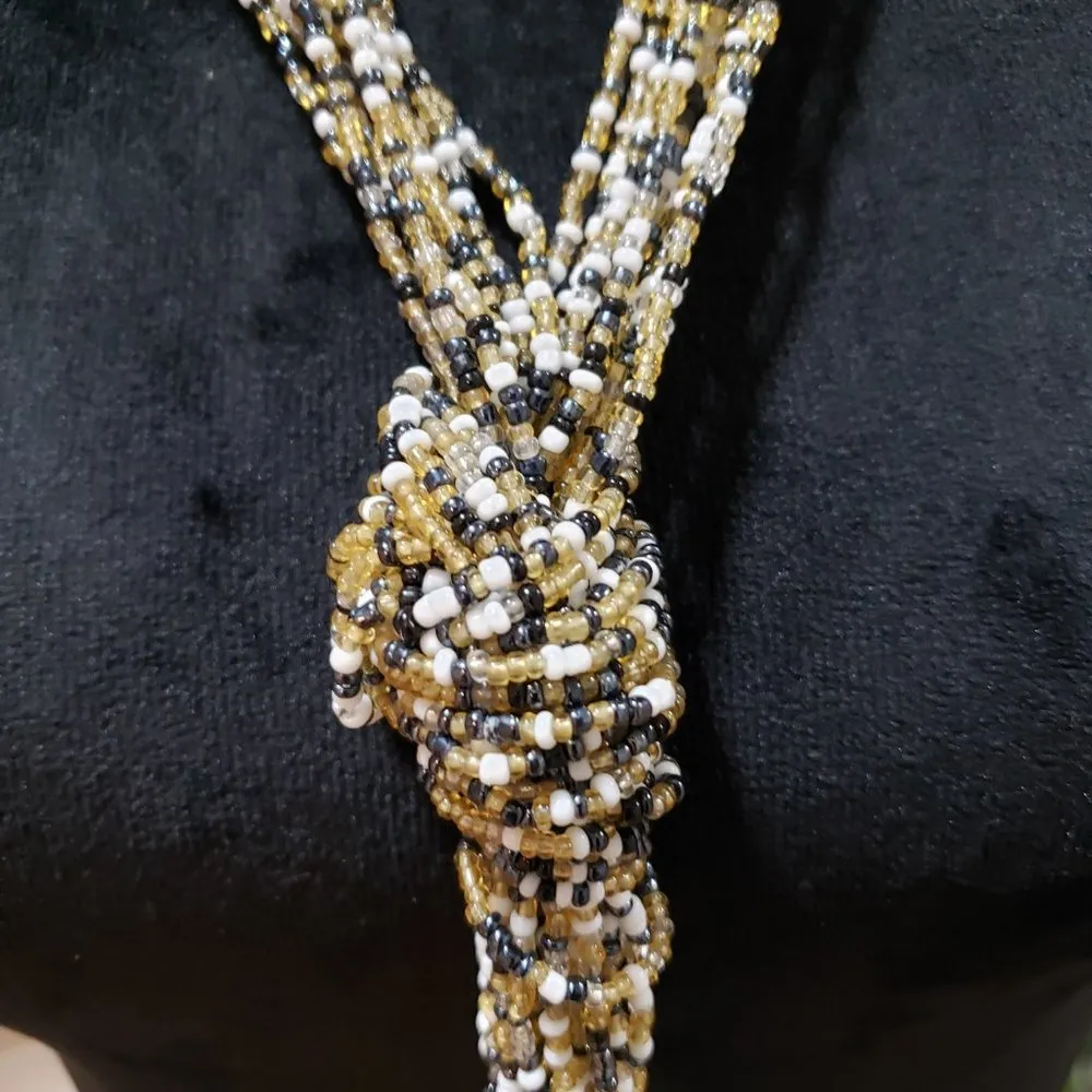 Women Fashion Alfani Tri Color Multi Strand Rope Knot Mixed Long Collar Necklace Black - Image 4