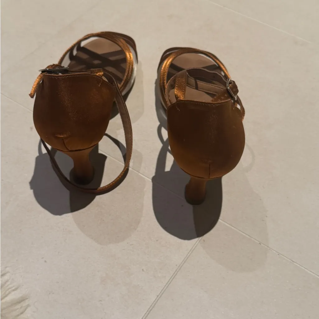 Elegant Brown Strappy Women's Shoes ballroom, dance shoes - Image 3