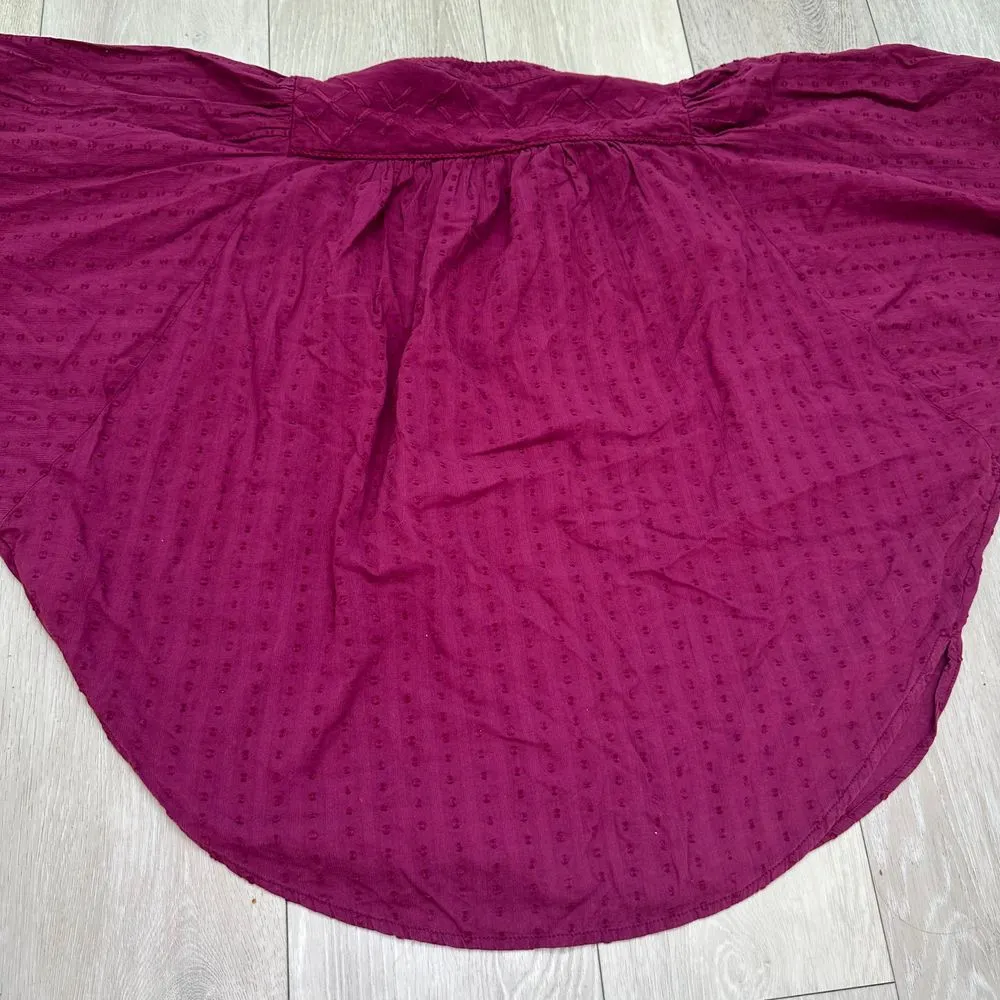 Pilcro by Anthropologie Tavi magenta button down oversized blouse top size xs Red - Image 9