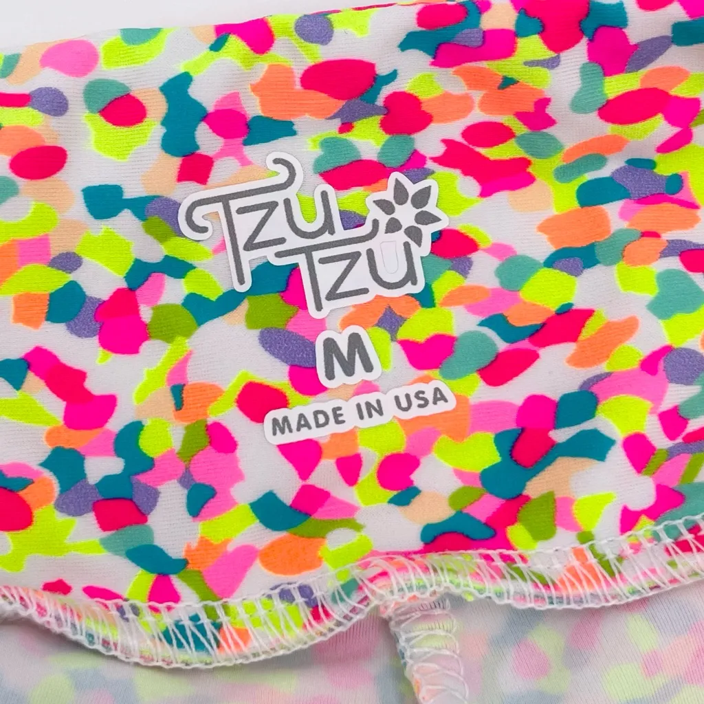 Tzu Tzu Sprinkles Skort Women's Size Medium Pleated Hem Colorful Stretch Tennis Pink - Image 5