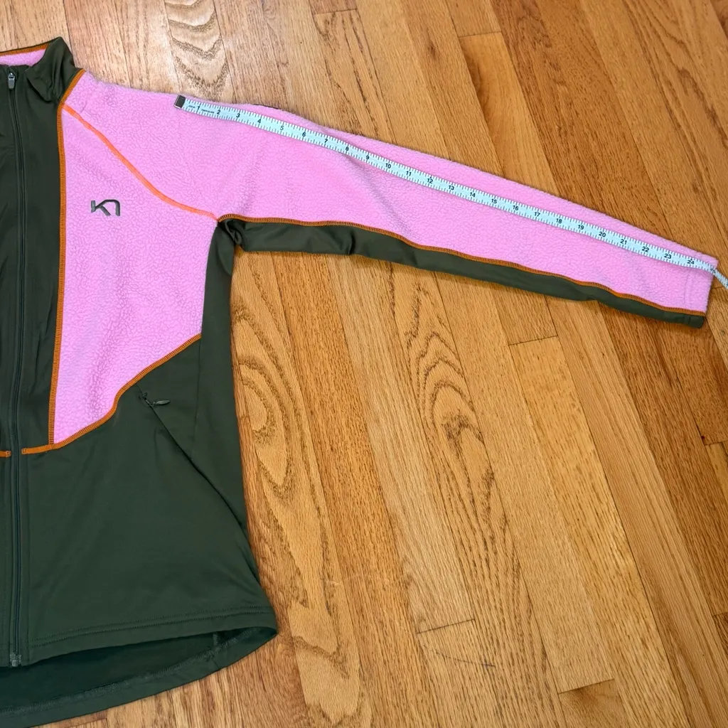 KARI TRAA Ragnhild Full Zip Midlayer Jacket – Size S, Prism Pink / Olive - Image 16