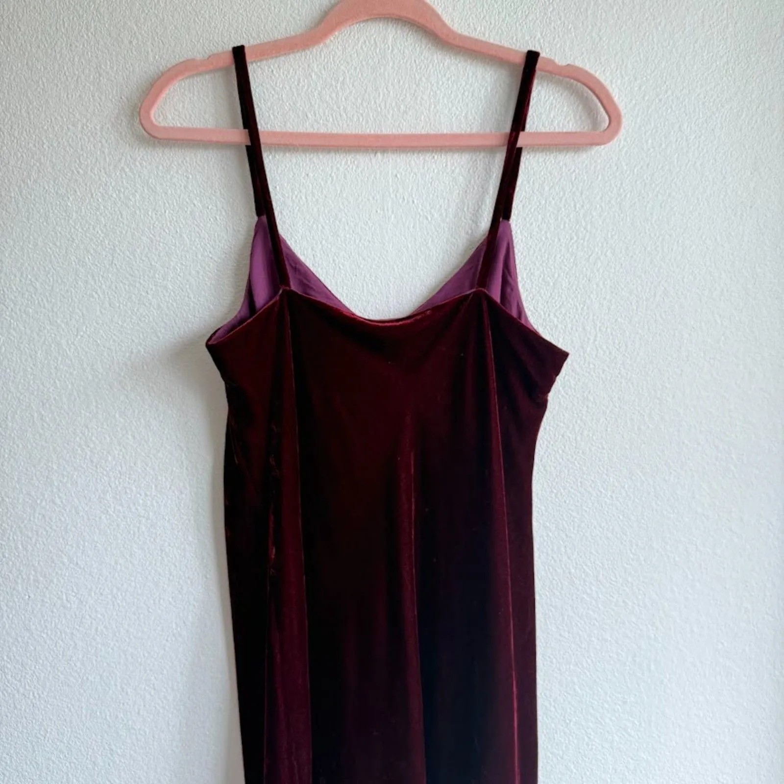 Boden Velvet Slip Midi Party Dress in Ruby Burgundy Red size 6L Tall - Image 5