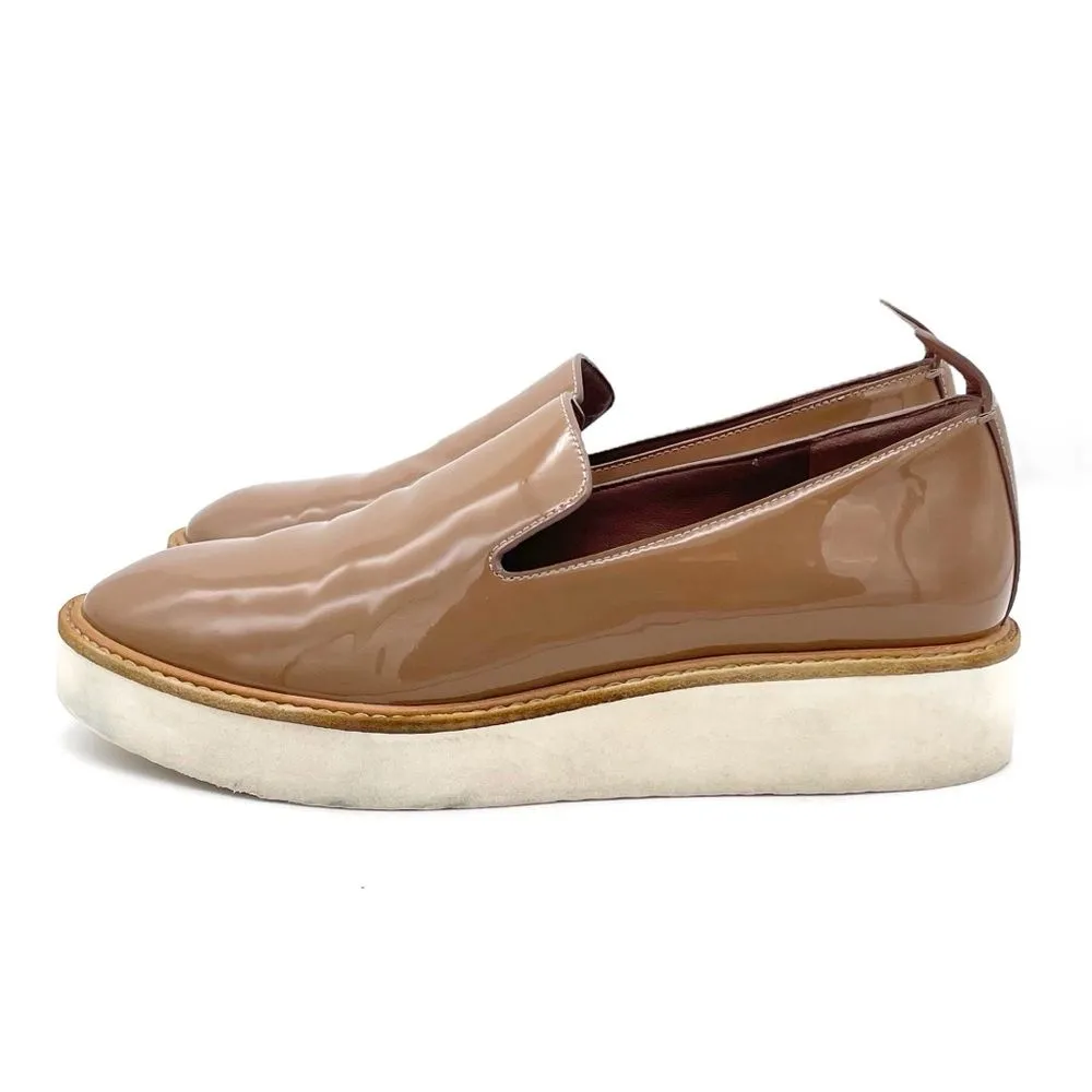 Vince Sanders Patent Leather Platform Slip On Sneakers Taupe Antique Rose Size 6 - Image 5