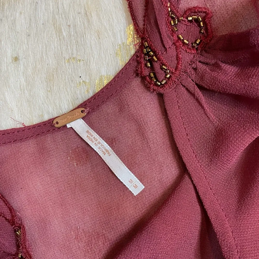 Free people sheer chiffon beaded slip tunic - Image 3