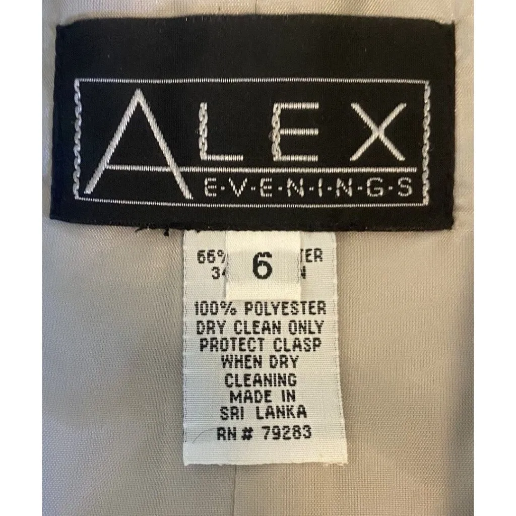 Alex Evenings Formal Suit Womens Size 6 Champagne Shimmer Skirt Jacket Wedding‎ - Image 11