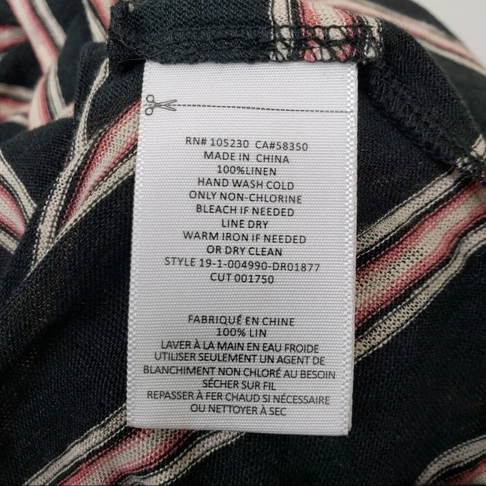 Joie Brellen Twist Back Slub Linen Jersey Midi Dress In Caviar Runs Small  NEW - Image 13