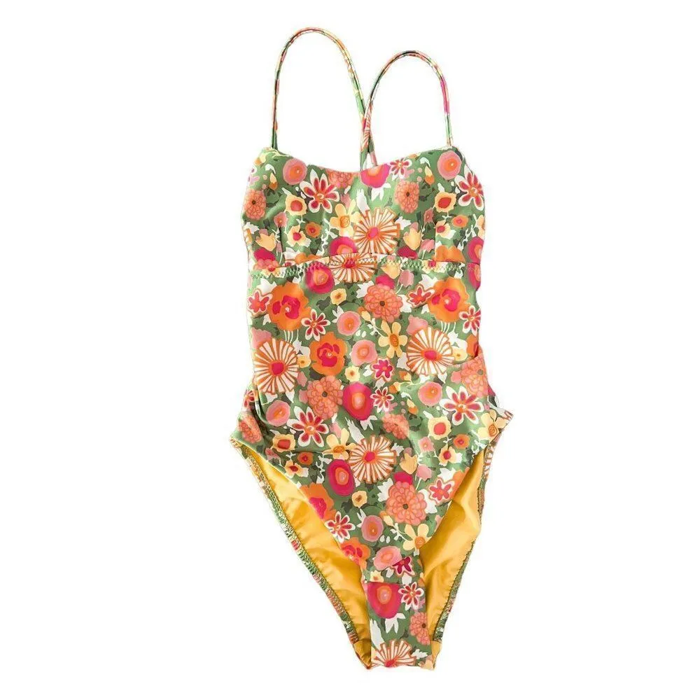 NEW Free People X Galamaar Joni One-Piece‎ Swimsuit, Floral Bathing Suit - Image 2