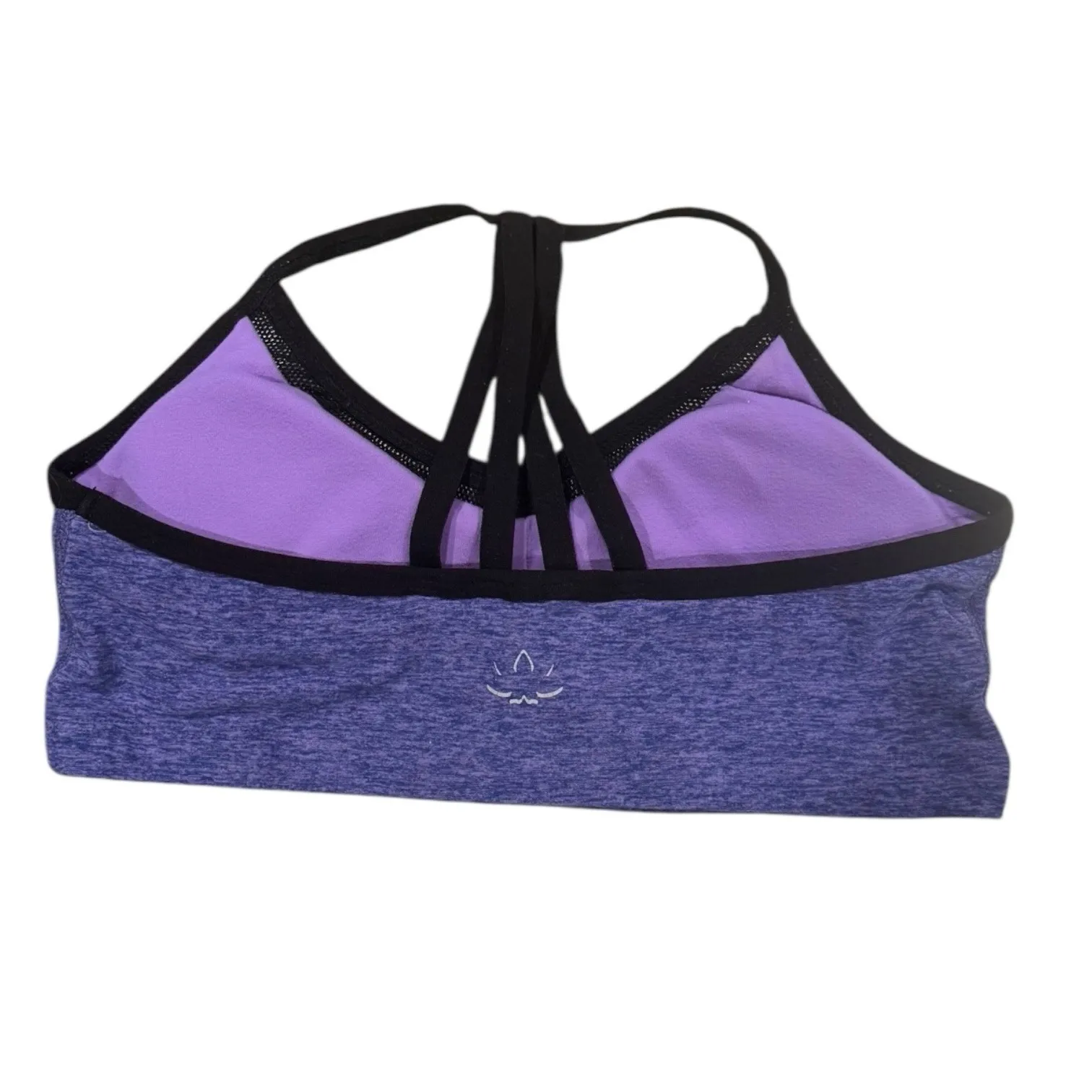 Beyond Yoga Revolve Medium Spacedye Lattice Panel Bra Faded Denim‎ Lavender Mist - Image 2