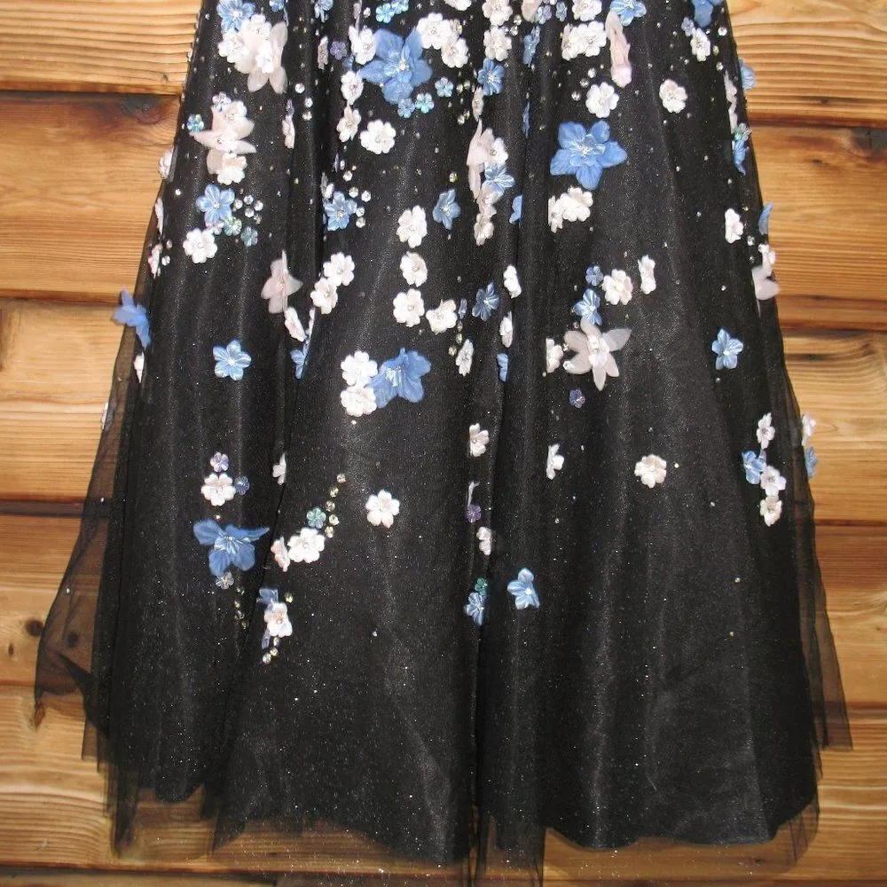 NWOT FLORAL EMBROIDERED A-LINE TEA-LENGTH COCKTAIL DRESS 11161 - Image 15