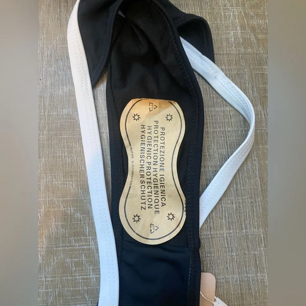 NWT Jimmi Swim Tuxedo Bikini Set Swim Suit Size L Black White Demi Padded Cheeky - Image 15