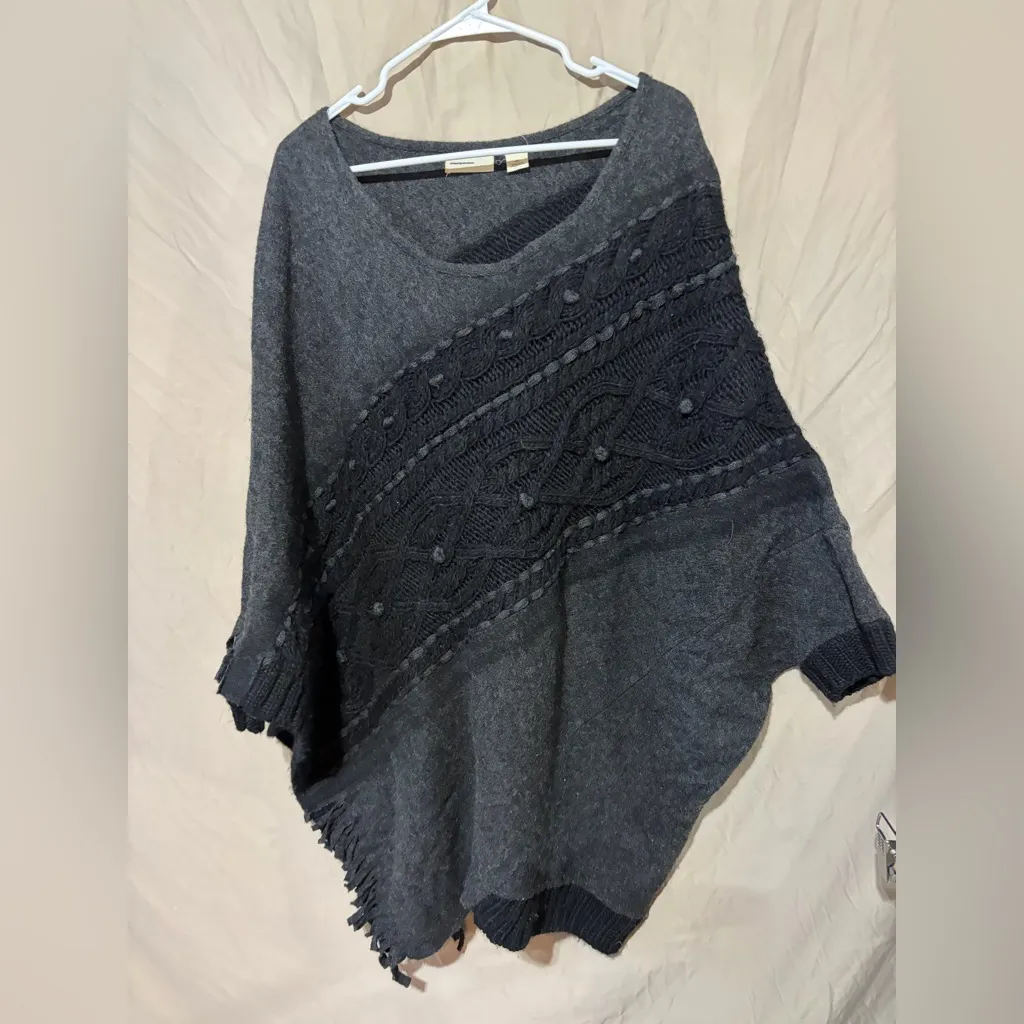 Anthropologie Sleeping On Snow Cabled Catillon Alpaca Wool Pull Over Poncho - Image 4