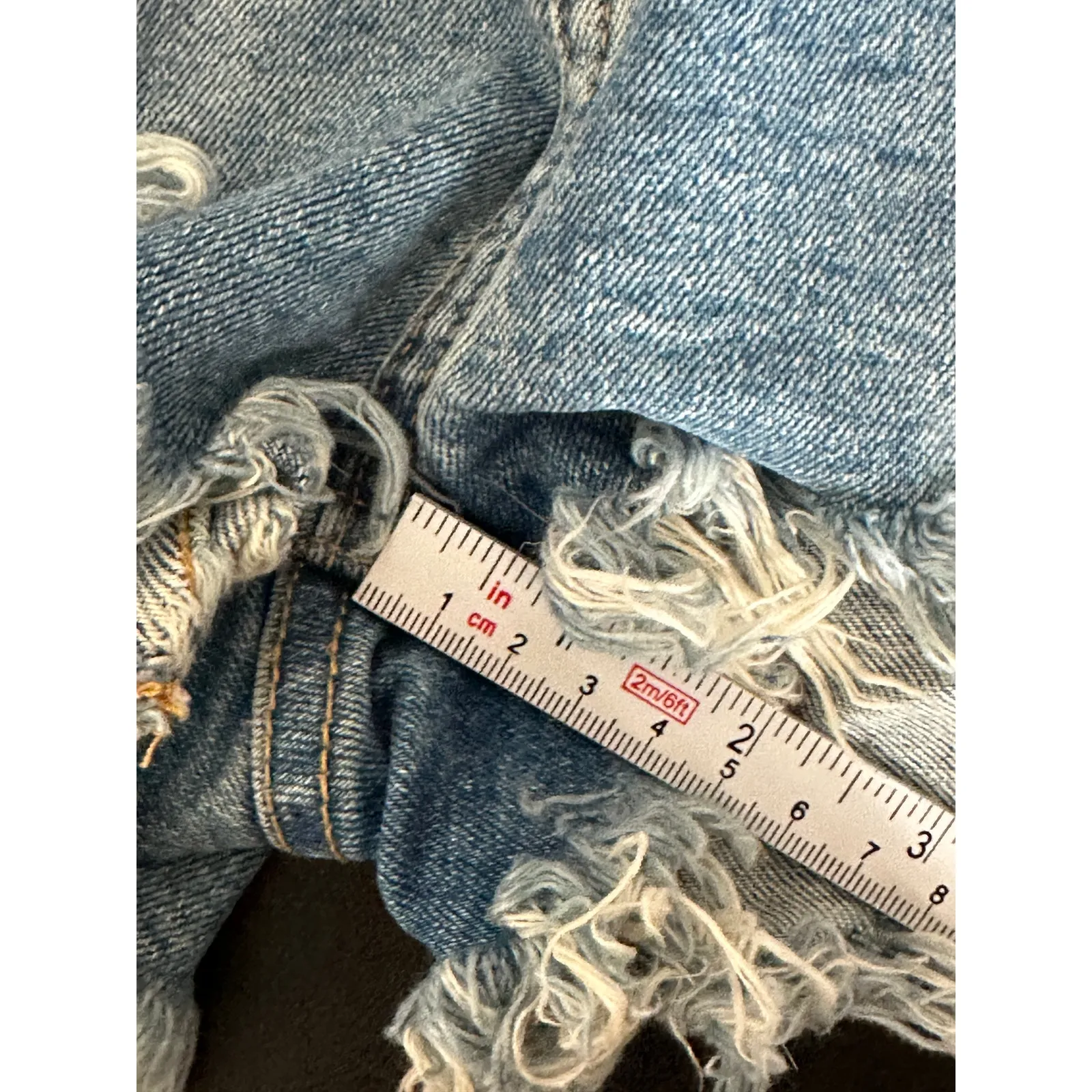 Zara Womens Medium Wash High Rise Cut Off Booty Denim Jean Shorts Size 4 - Image 8