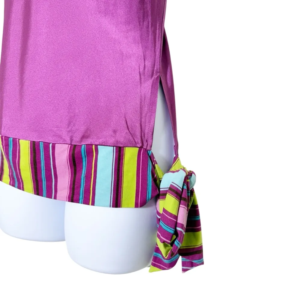 Bisou Bisou Satin Cowl‎ Neck Y2K Strappy Tank Top Purple Size 4 - Image 5