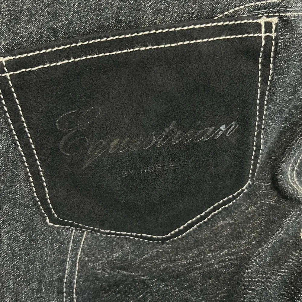 Horze Equestrian Denim Breeches Suede Pockets Size XS - Image 7