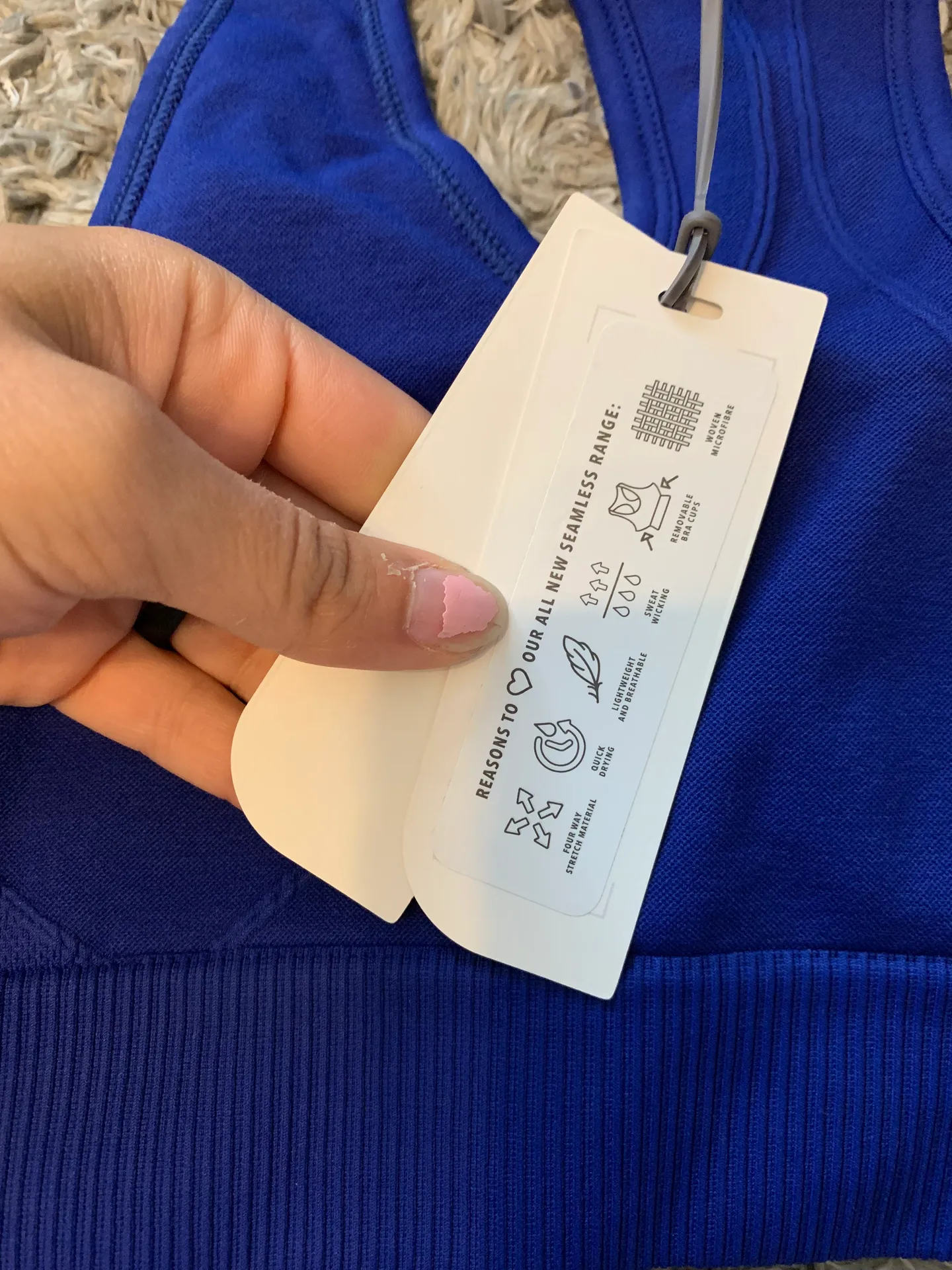  Blue Seamless Sports Bra; Super Cute  - Image 3