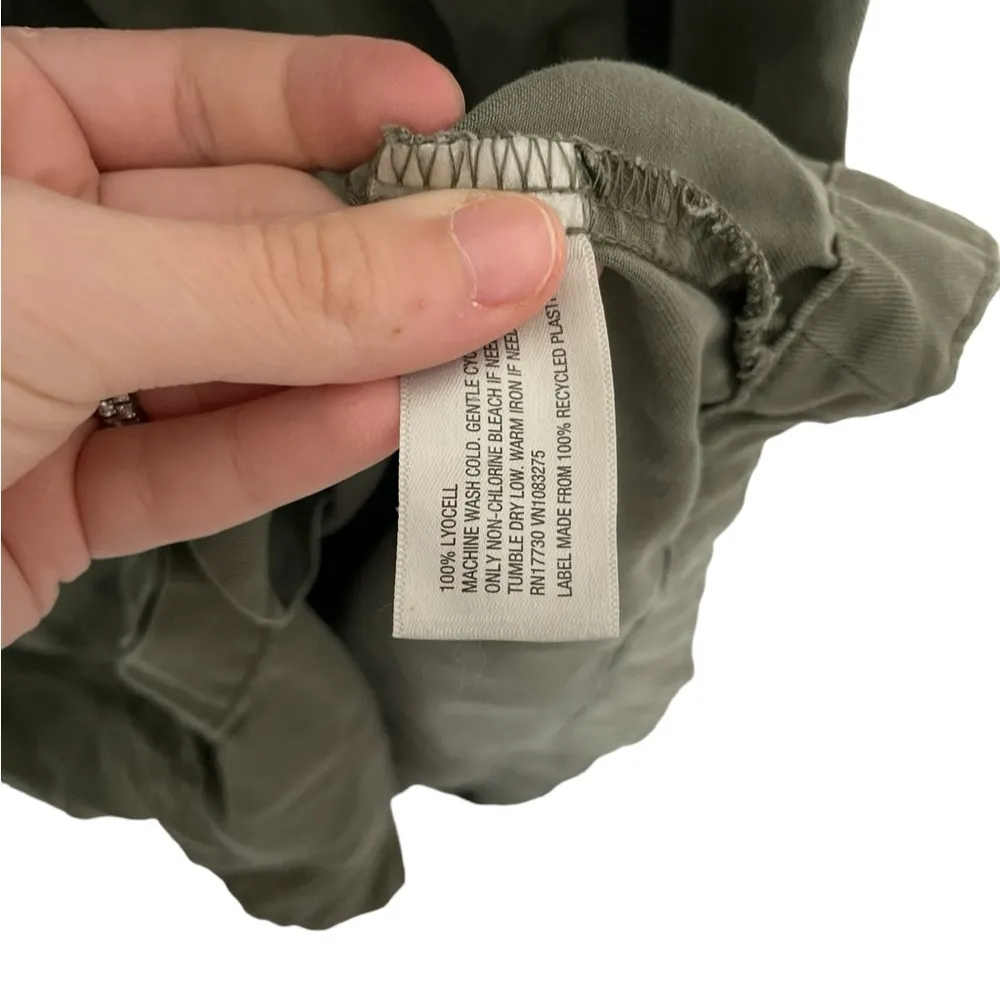 A New Day Green Tencil Tie Waist Shirt Dress XS - Image 4