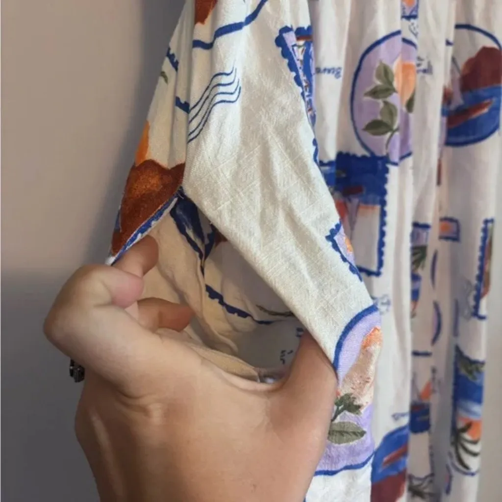 Paper Heart Anthropologie La Dolce Vita Postcard Travel Vacation Dress - Image 9