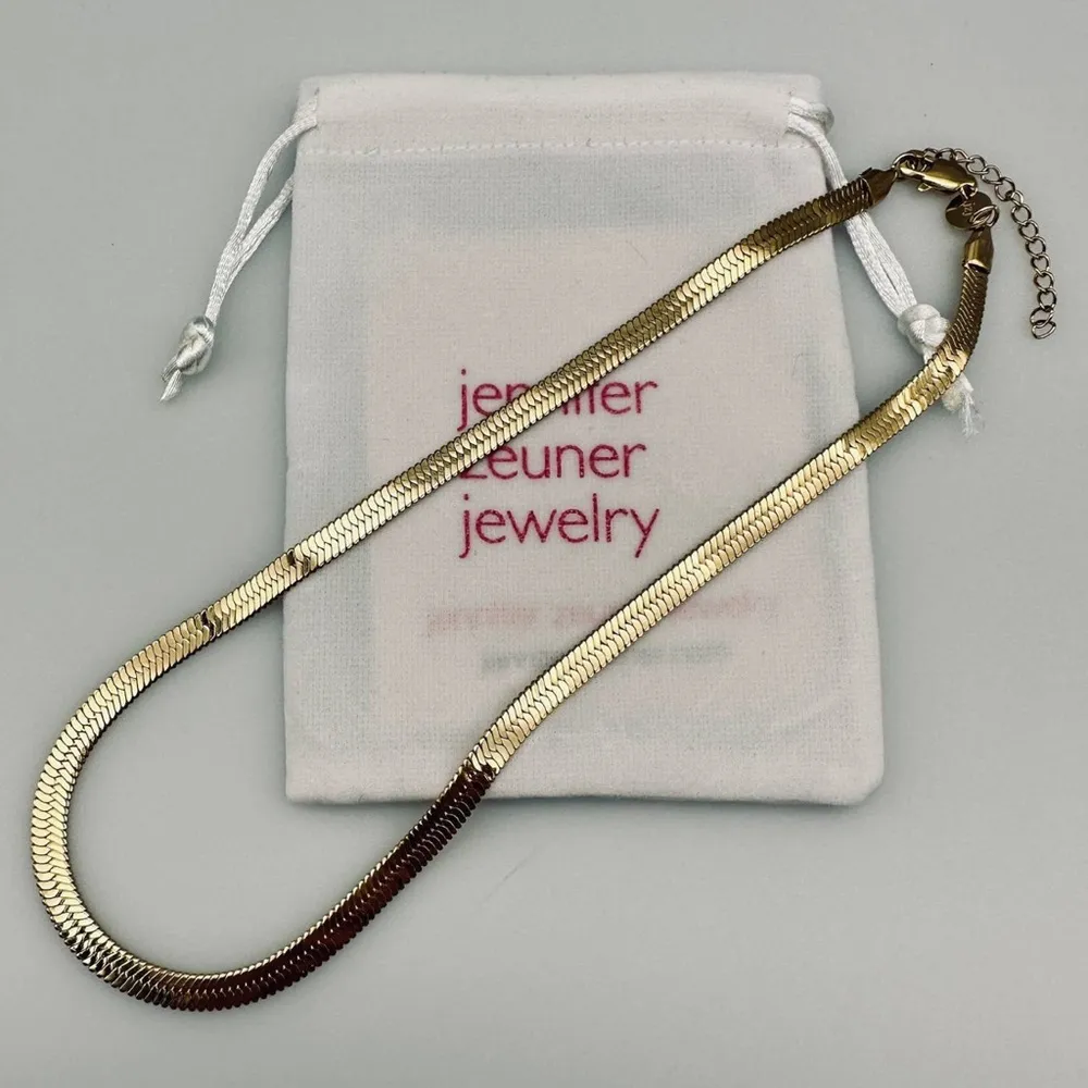 Jennifer Zeuner | Hamilton 14K Gold Vermeil Herringbone Necklace W/Dustbag - NWT - Image 8