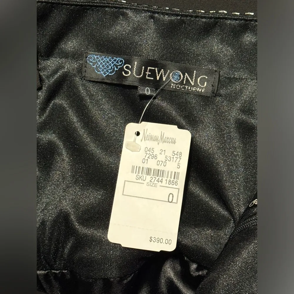 NWT Sue Wong Nocturne Black and Brown Beaded Cocktail Dress size 0 - Image 11