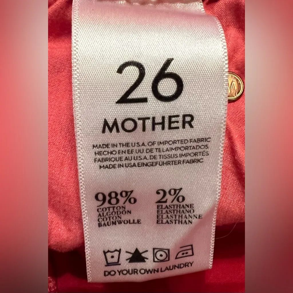 MOTHER The Rascal Cuff Premium Stretch Denim Jeans in Rambutan Red Size 27 - Image 9
