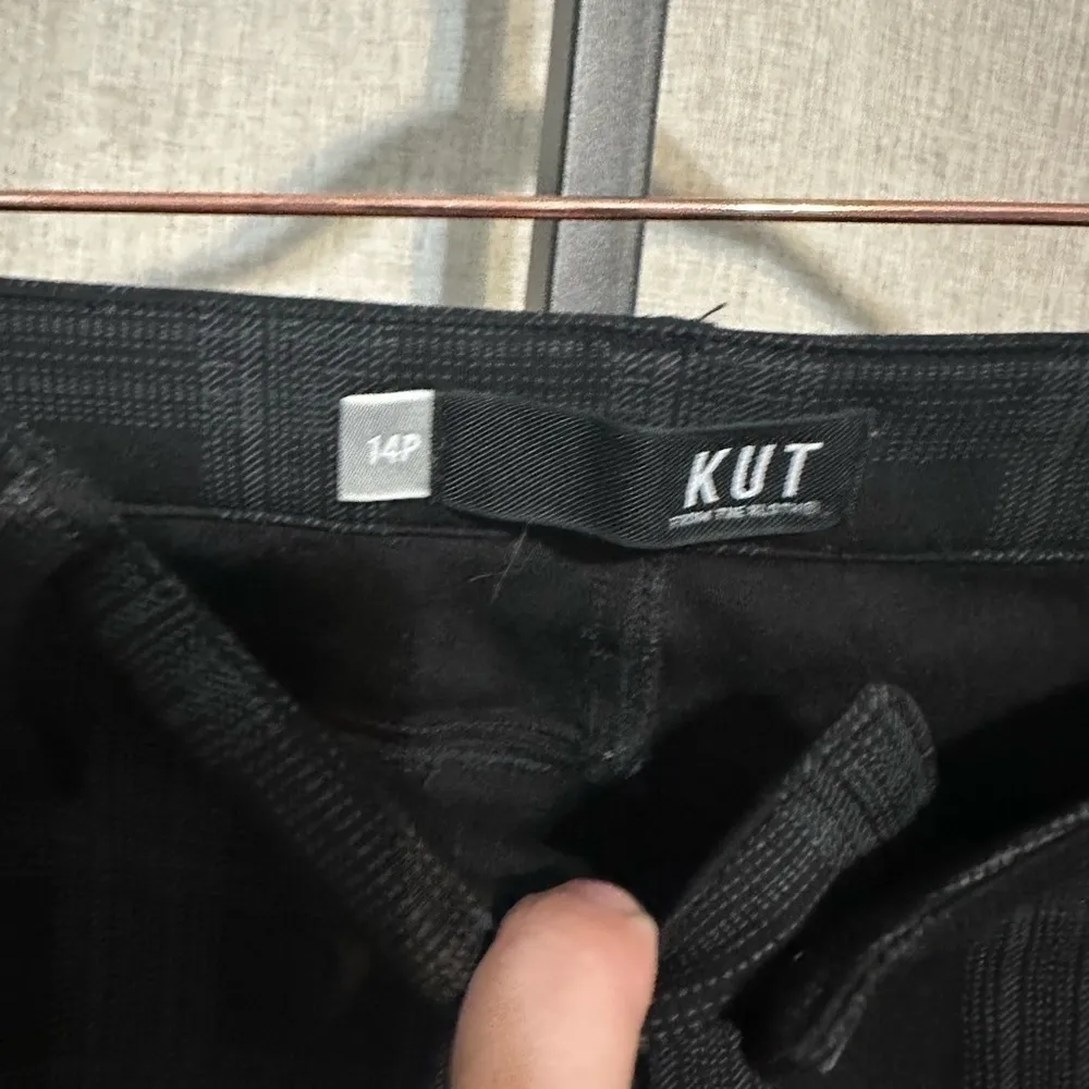 Kut from the‎ Kloth Skinny Plaid Stretch Pants Leggings Size 14 Petite - Image 3