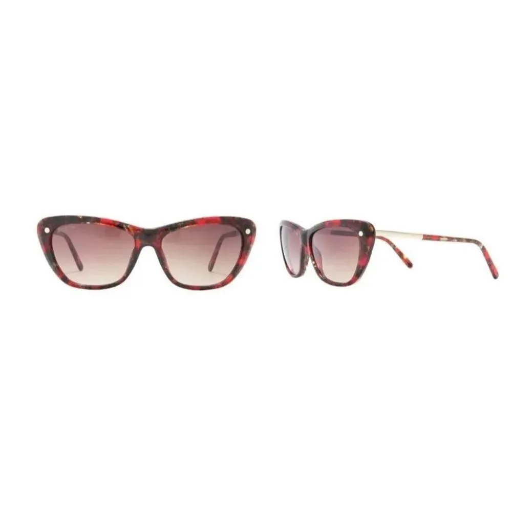 BALMAIN 56mm Modified Cat Eye Sunglasses, Polarized, Designer, Red Tortoise, NWT - Image 14