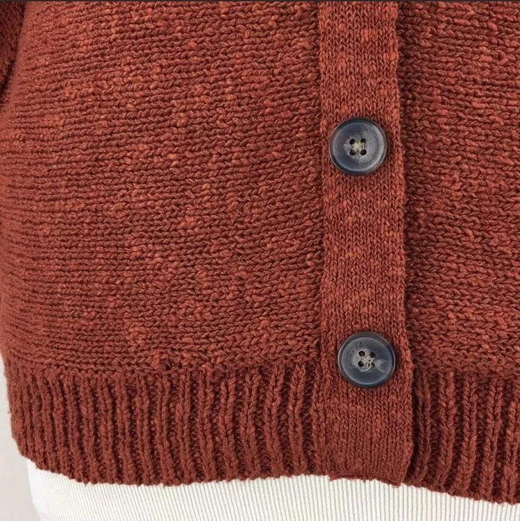 NWOT Button Back Dolman Sleeve Textured Batwing Rust Pullover Sweater Size Small Burnt Orange  - Image 4