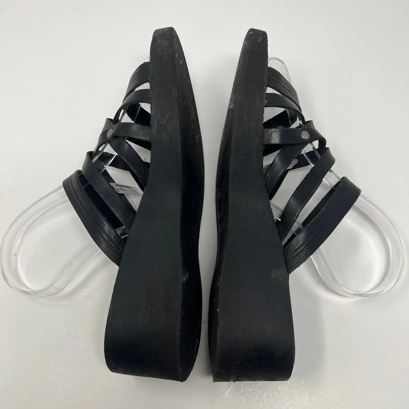 Montego Bay Club Y2K Vintage Leather Strappy Platform Sandals Size 6.5 - Image 5