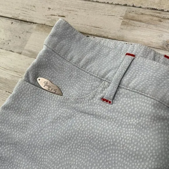 Y2k Johnny Blaze Flame Deadstock Glitter Denim Shorts Womens Size 9/10‎ Blue - Image 6