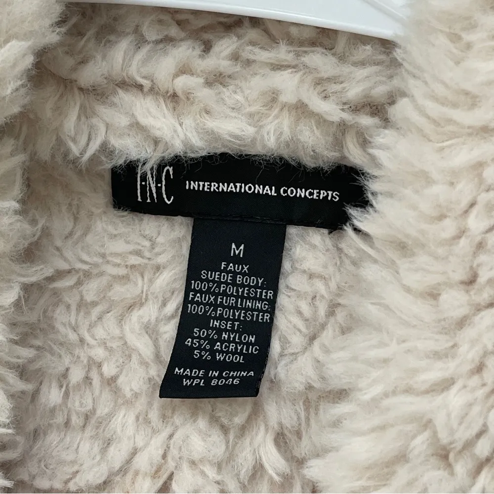 Inc International Concepts Y2K Vintage Jacket faux suede fur womens Tan (medium) - Image 2