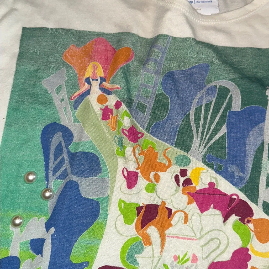 Disney Alice in Wonderland by Mary Blair T-shirt Tea Party 70th anniversary - Image 2