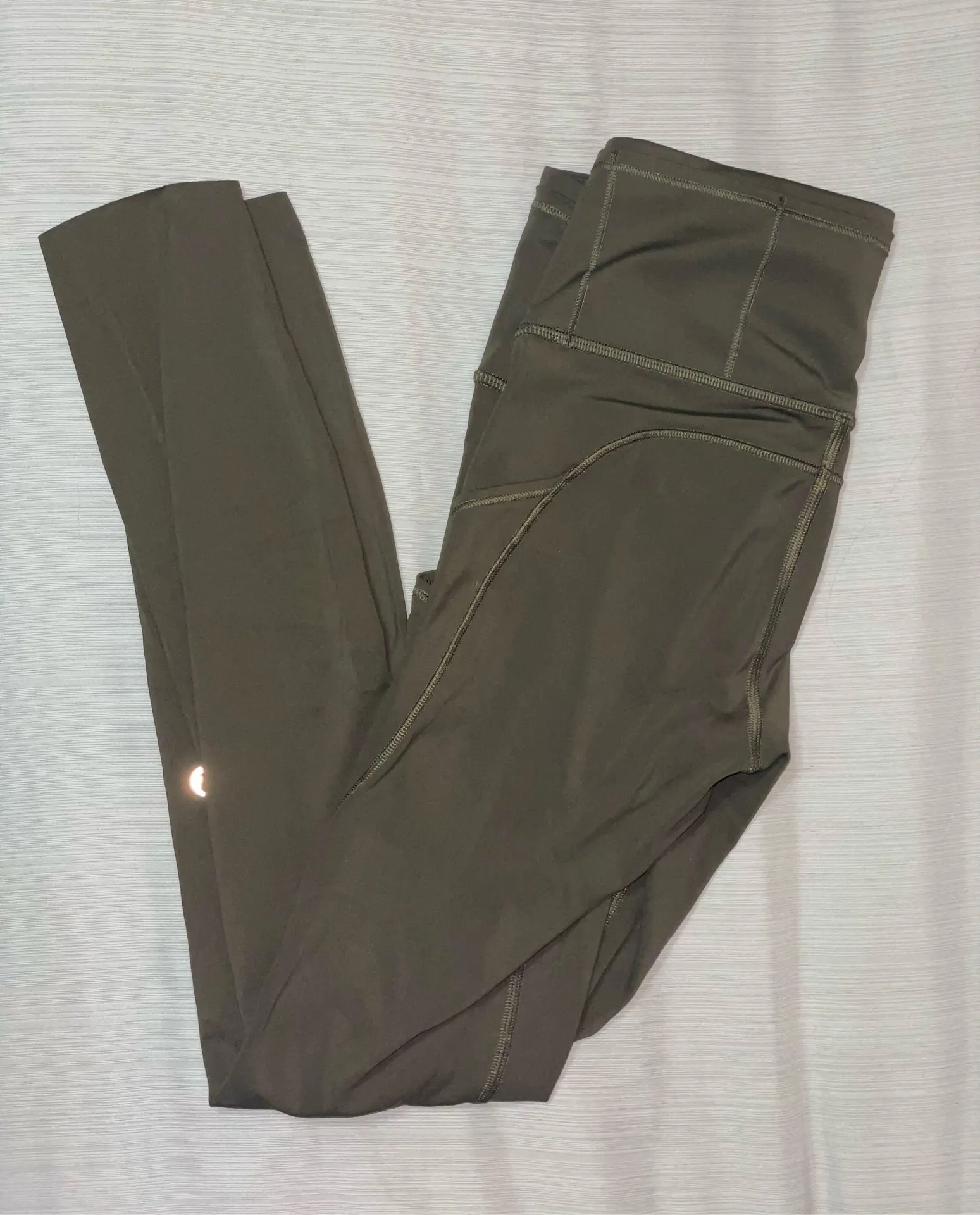 Olive Green Lululemon Fast & Free Leggings 25” - Image 2
