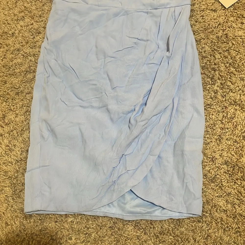 NWT Superdown Rosalyn Light Blue Strapless Tulip Hem Mini Dress Size Small - Image 6