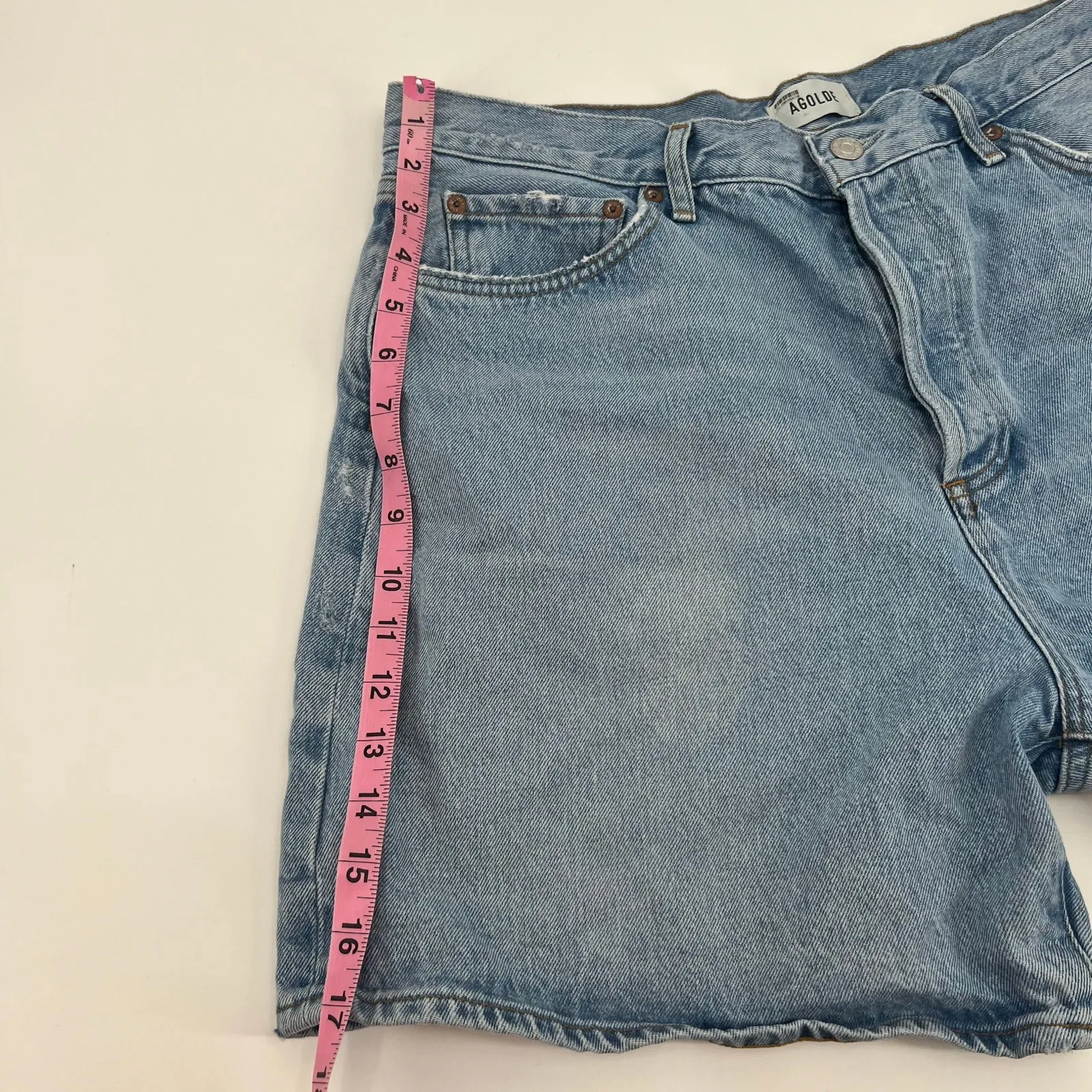 Agolde AGOLDE DAME jean denim SHORTS IN COAX revolve style a221-1206 size 32/ 14 - Image 4