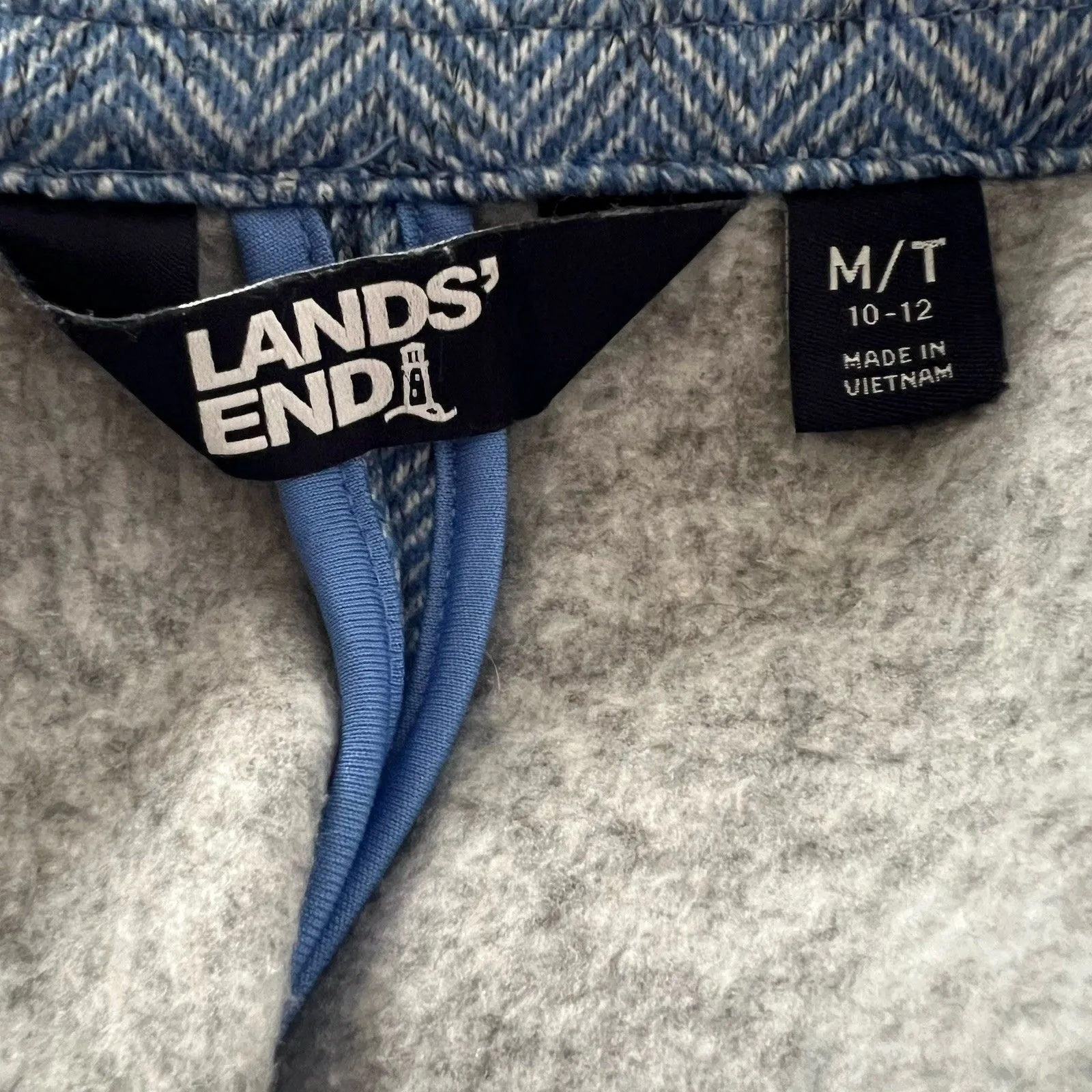 Lands End Women Blazer Medium Fleece Lined Jacket Herringbone - Image 3