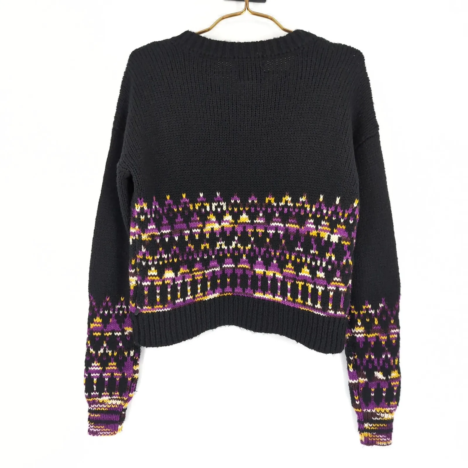 Scotch & Soda La Bande Maison Black Purple Fair Isle Wool Blend Sweater - Size S - Image 3